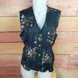 SLEEVELESS Tapestry embroidered vintage vest made in Canada